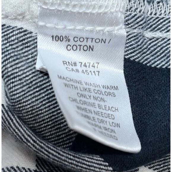 Natural Reflections Womens XL Plaid Flannel Shirt White Buffalo Check Boyfriend - Picture 7 of 7